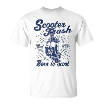 Scooter Trash Retro Distressed Style Scooter Humor T-Shirt - Monsterry