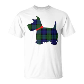 Scottie Dog Scottish Terrier T Campbell Tartan Plaid T-Shirt - Monsterry DE