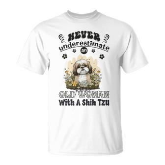 Shih Tzu Flowers T-Shirt - Seseable
