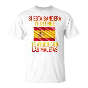 Si Esta Bandera Te Ofende Te Ayudo Con Las Maletas España Sin Mangas Camiseta unisex - Regaloses