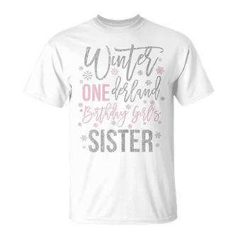 Sister Pink Winter Onederland 1St Birthday Snowflake Group T-Shirt - Seseable