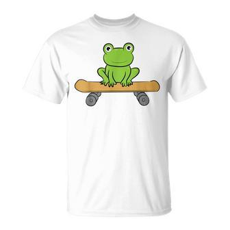 Skateboarding Frogs Skateboard Frogs T-Shirt - Monsterry