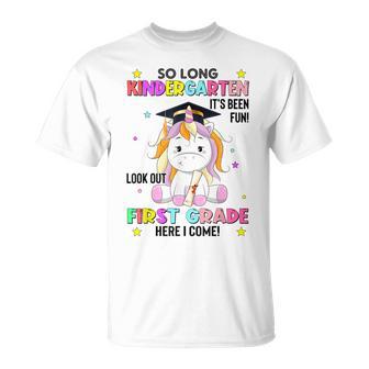 So Long Kindergarten Graduation Class 2024 Unicorn Girls T-Shirt - Monsterry UK