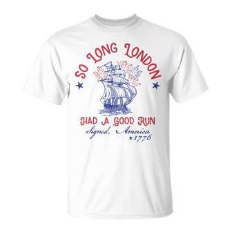So Long London 4Th Of July 1776 Usa Girls Patriotic T-Shirt - Monsterry
