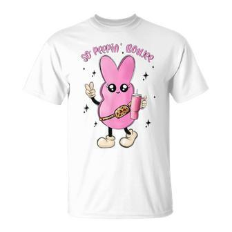 So Peepin's Boujee Retro Pink Style Rabbits Easter Day T-Shirt - Seseable