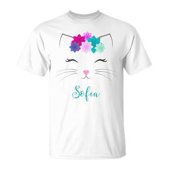 Sofia Name Personalised Kitty Cat T-Shirt - Seseable