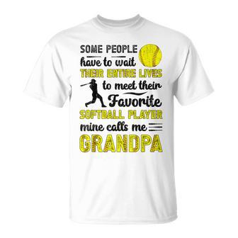 Softball Grandpa Of A Softball Player Softball Grandfather T-Shirt - Monsterry DE