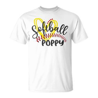 Softball Poppy Heart Ball Poppy Pride T-Shirt - Monsterry UK