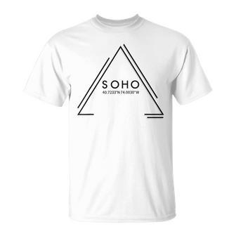 Soho Coordinates New York City Geometric Minimalist T-Shirt - Monsterry UK