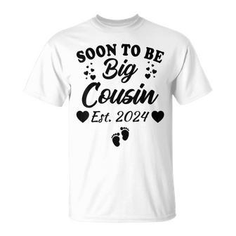 Soon To Be Big Cousin 2024 Baby Announcement Novelty T-Shirt - Thegiftio UK