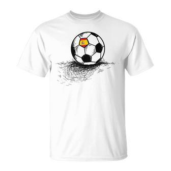 Spain Soccer Ball Flag Jersey Spanish Football T-Shirt - Monsterry