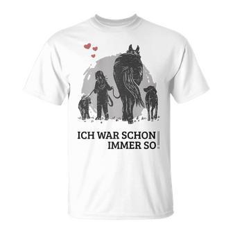 Spaziergang Pferd Hund Mädchen Pferdemensch T-Shirt - Geschenkecke