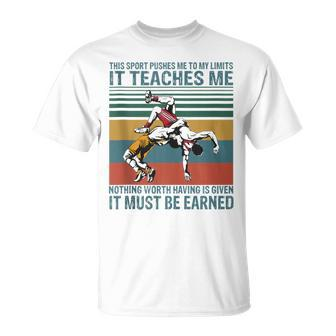 This Sport Pushes Me To My Limits Wrestling Vintage T-Shirt - Monsterry