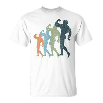 Sports Mom & Dad Silhouette Vintage Body Building T-Shirt - Monsterry UK