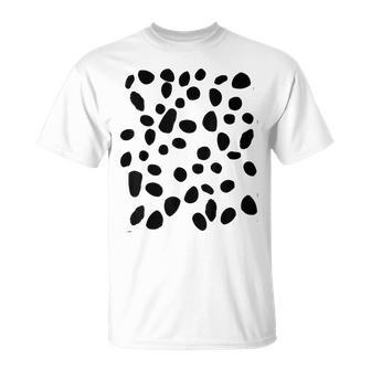 Spotted White With Black Polka Dots Dalmatian T-Shirt | Mazezy