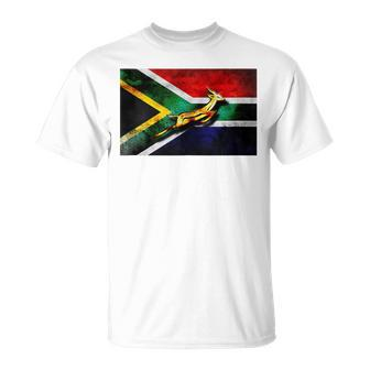 Springbok Bokke South African Flag Vintage Rugby T-Shirt - Monsterry DE