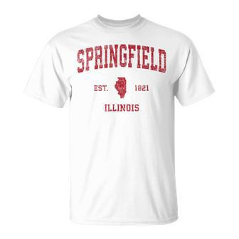 Springfield Illinois Il Vintage Sports Red Print T-Shirt - Monsterry AU