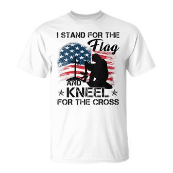 I Stand For The Flag And Kneel For The Cross July 4Th T-Shirt - Monsterry DE