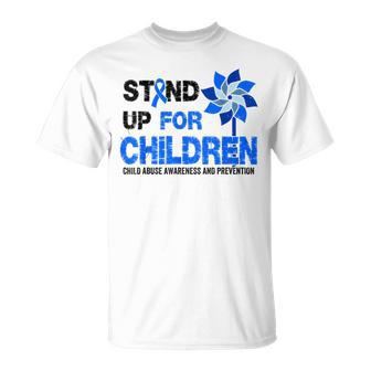 Stand-Up For Children Child Abuse Prevention Awareness Month T-Shirt - Monsterry UK