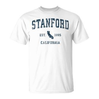 Stanford California Ca Vintage Sports Navy Print T-Shirt - Monsterry CA