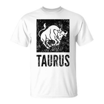 Star Sign Taurus Zodiac Signs Vintage Print T-Shirt - Monsterry