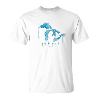 State Of Michigan Watercolor Mitten Great Lakes T-Shirt - Monsterry CA