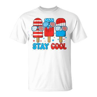 Stay Cool 4Th July Popsicle Usa Flag Boy Toddler T-Shirt - Monsterry