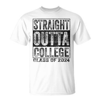 Straight Outta College Class Of 2024 Graduation T-Shirt - Monsterry UK