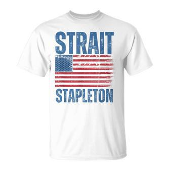 Strait Stapleton American Flag Patriotic Usa Concert T-Shirt | Mazezy DE