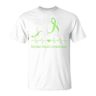 Support Squad Mental Health Awareness Green Ribbon Women T-Shirt - Seseable