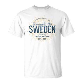 Sweden Retro Style Vintage Sweden White S T-Shirt - Seseable