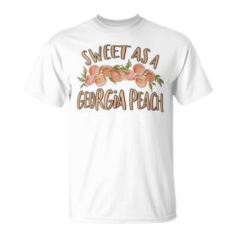 Sweet As A Georgia Peach Cute Southern Georgia Girl T-Shirt - Monsterry