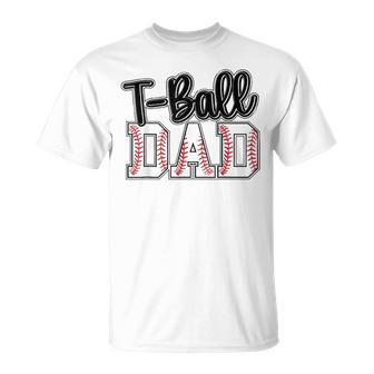 T Ball Dad Cute Groovy Loud Daddy And Proud Dad Father's Day T-Shirt - Seseable