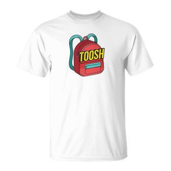 T-Shirt Blanc TOOSH, Design Cartoon Sac à Dos Coloré - Cadeauxyz