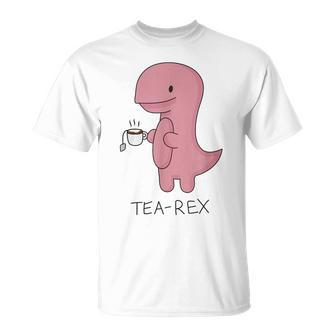 Tea Rex Dinosaur Cartoon Lover Cute Dino T-Shirt - Thegiftio UK
