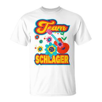 Team Schlager Partner Schlageroutfit Schlagerfan Costume Fan Gray T-Shirt - Geschenkecke