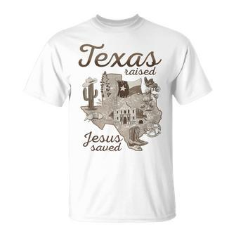 Texas Raised Jesus Saved T-Shirt - Seseable