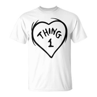Thing 1 Heart T-Shirt - Seseable