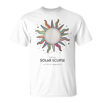 Total Solar Eclipse April 8 2024 Celestial Sun Roman Numeral T-Shirt - Seseable