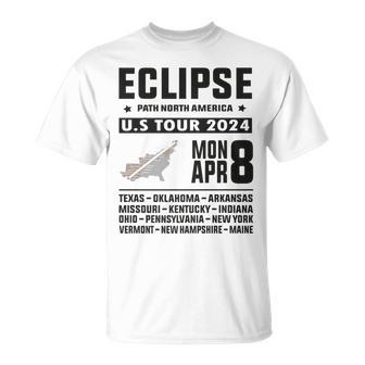 Total Solar Eclipse April 8 2024 Eclipse Us Tour Astronomy T-Shirt - Thegiftio UK