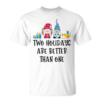 Two Holidays Are Better Than One Christmas Hanukkah Jewish T-Shirt | Mazezy
