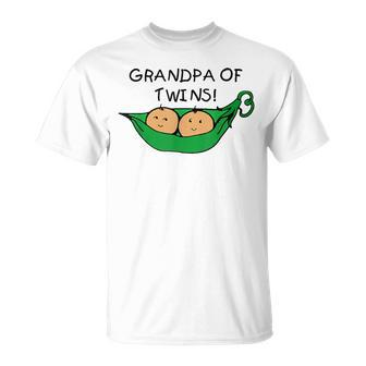Two Peas In A Pod Grandpa Of Twins T-Shirt - Monsterry