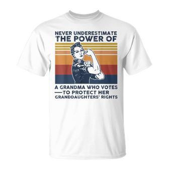 Never Underestimate The Power Of A Grandma Who Votes T-Shirt - Monsterry UK