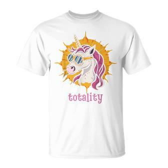 Unicorn Wearing Solar Eclipse Glasses Totality Solar Eclipse T-Shirt - Monsterry