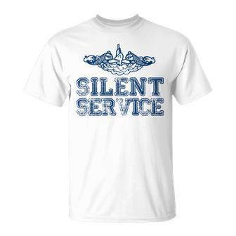 Us Navy Submarines Silent Service With Dolphins T-Shirt - Monsterry UK
