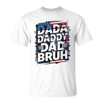 Usa Flag Dada Daddy Father's Day Graphic T-Shirt - Thegiftio UK