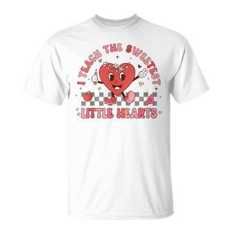 Valentines Day I Teach The Sweetest Little Hearts Teachers T-Shirt - Seseable