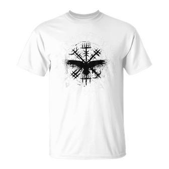 Viking Raven Odin Runes Vegvisir T-Shirt - Monsterry DE