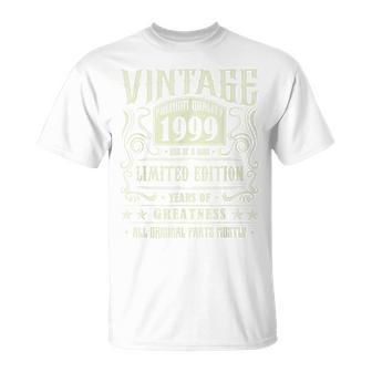 Vintage 1999 T For Retro 1999 Birthday T-Shirt - Monsterry