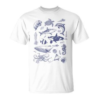 Vintage 90S Tattoo Sea Animal T-Shirt - Seseable
